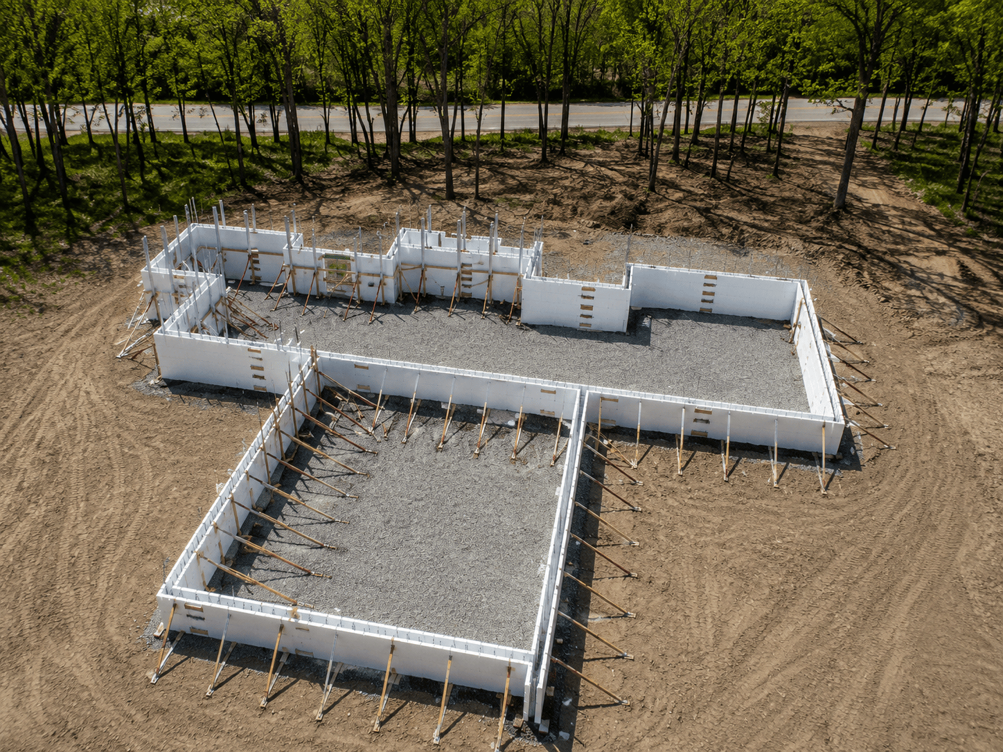 Midwest ICF construction project showing insulated concrete wall forms